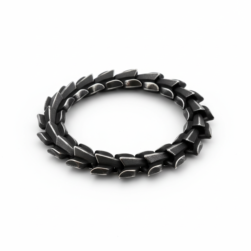 men's Viking dragon scale stainless steel bracelet