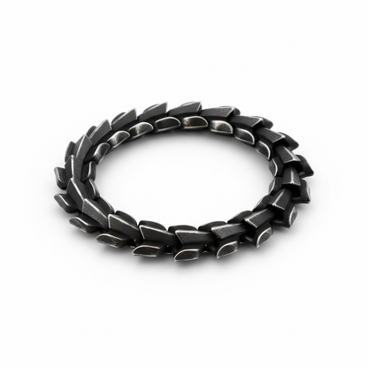 men's Viking dragon scale stainless steel bracelet