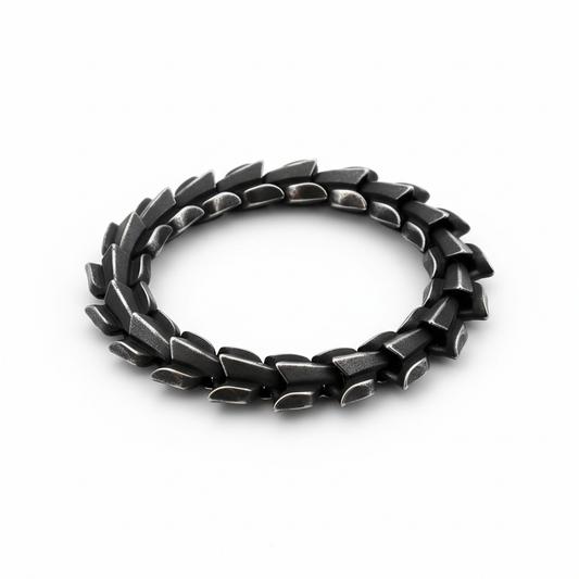 men's Viking dragon scale stainless steel bracelet