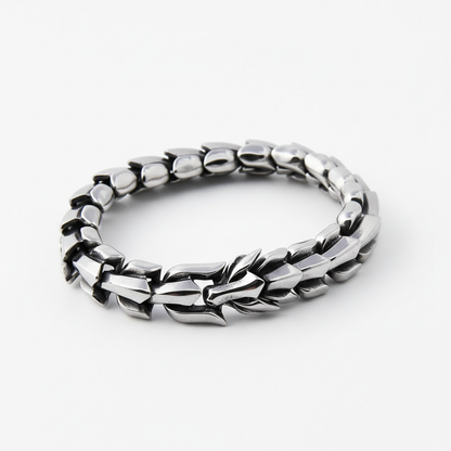 men's Viking Ouroboros stainless steel chain bracelet