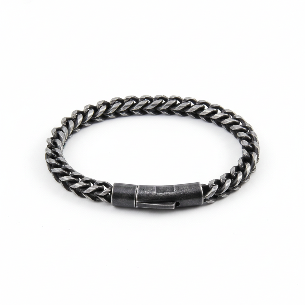 men's vintage Cuban link stainless steel bracelet