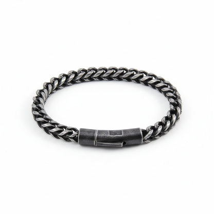 men's vintage Cuban link stainless steel bracelet