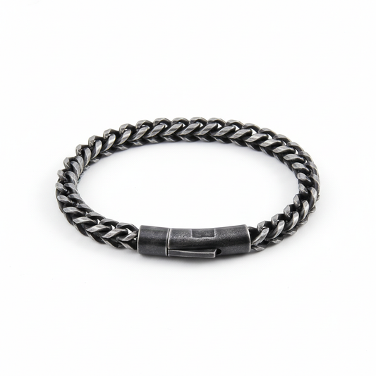 men's vintage Cuban link stainless steel bracelet