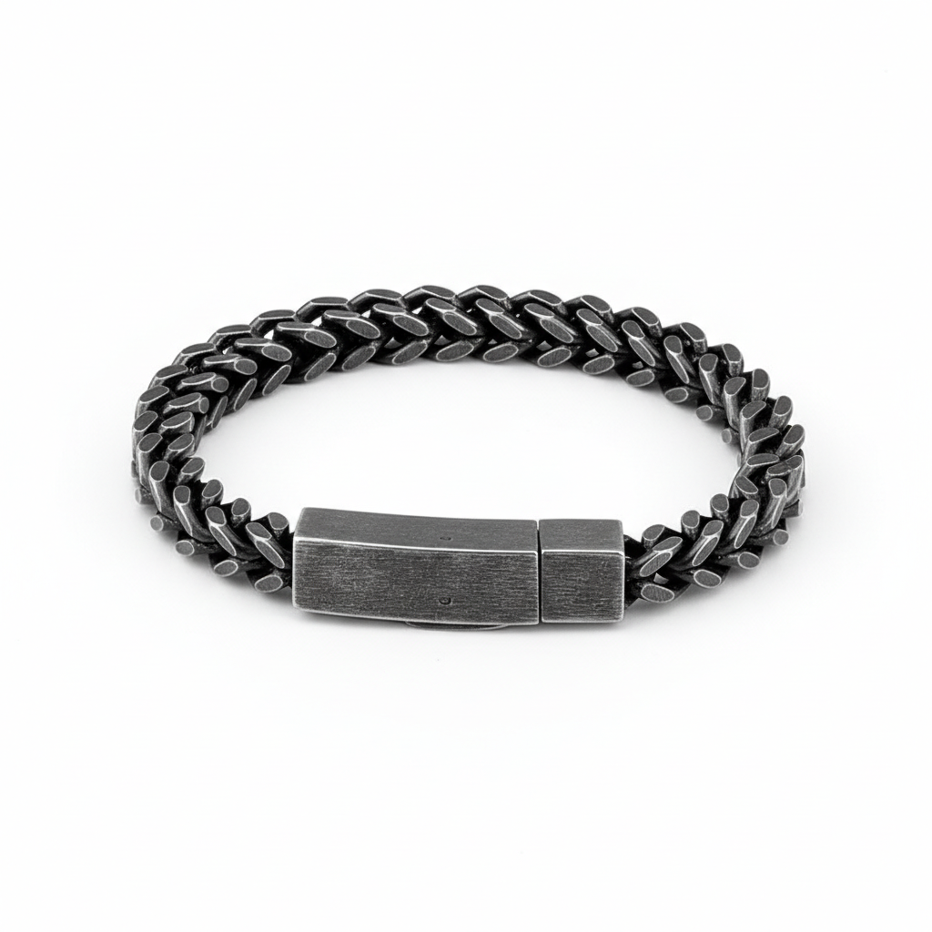 men's vintage Cuban link stainless steel bracelet