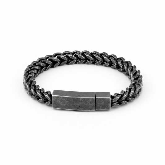 men's vintage Cuban link stainless steel bracelet