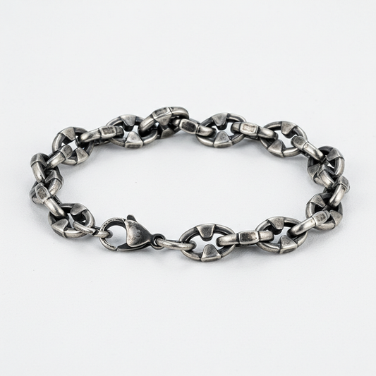 men's vintage industrial chain bracelet stainless steel