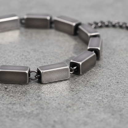 Minimalist stainless steel chain bracelet for men geometric style