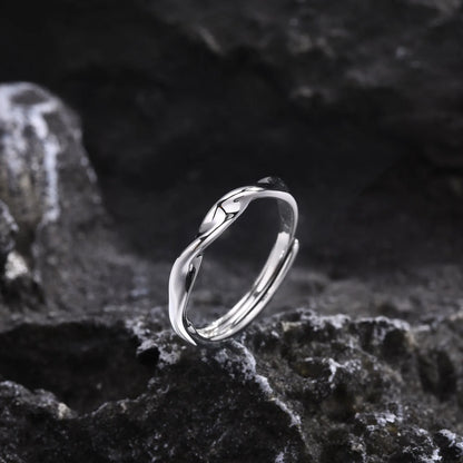 Minimalist twist band ring stainless steel slim jewelry