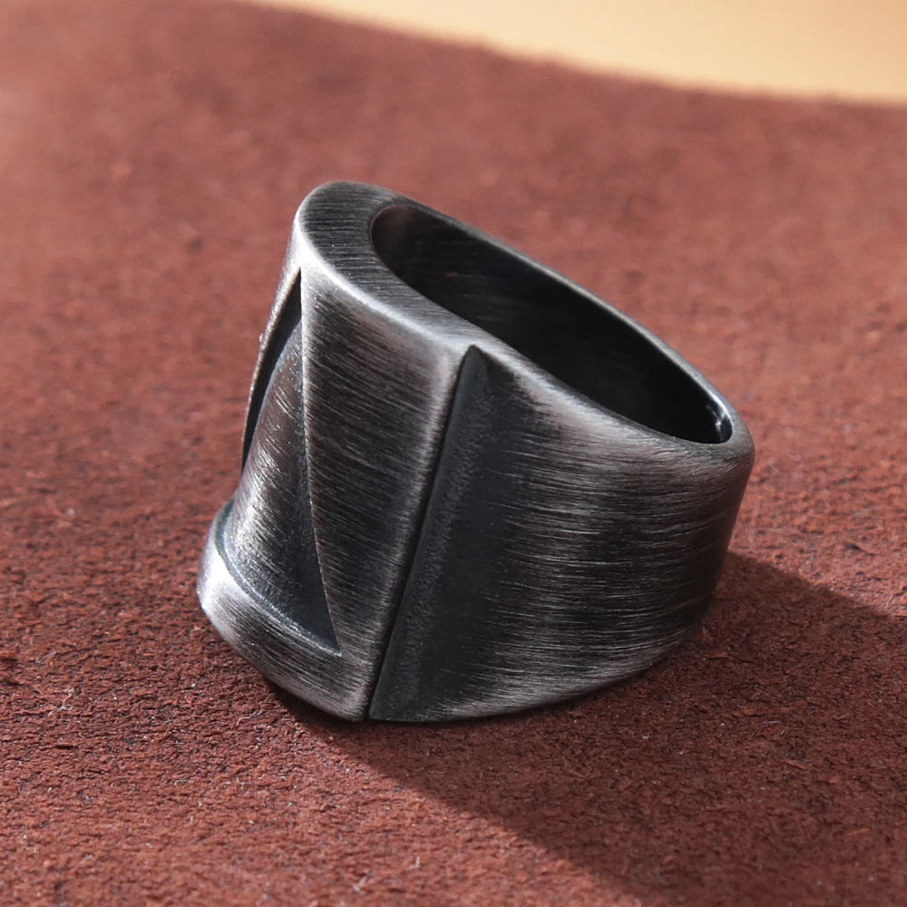 Minimalist Viking ring stainless steel Nordic band