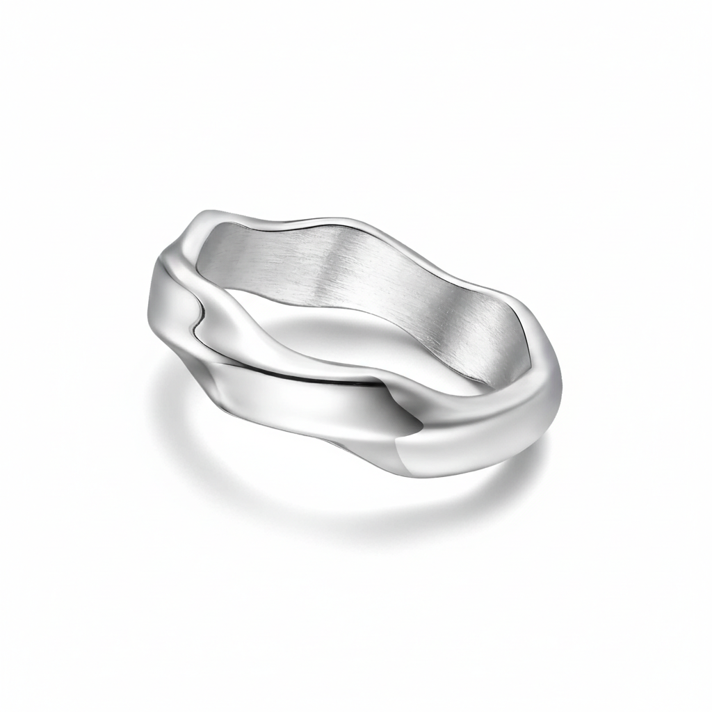 Minimalist mobius twist ring for men stainless steel infinity band