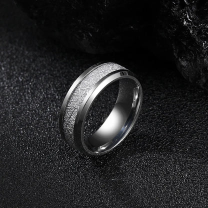 Modern brushed metal ring stainless steel men band