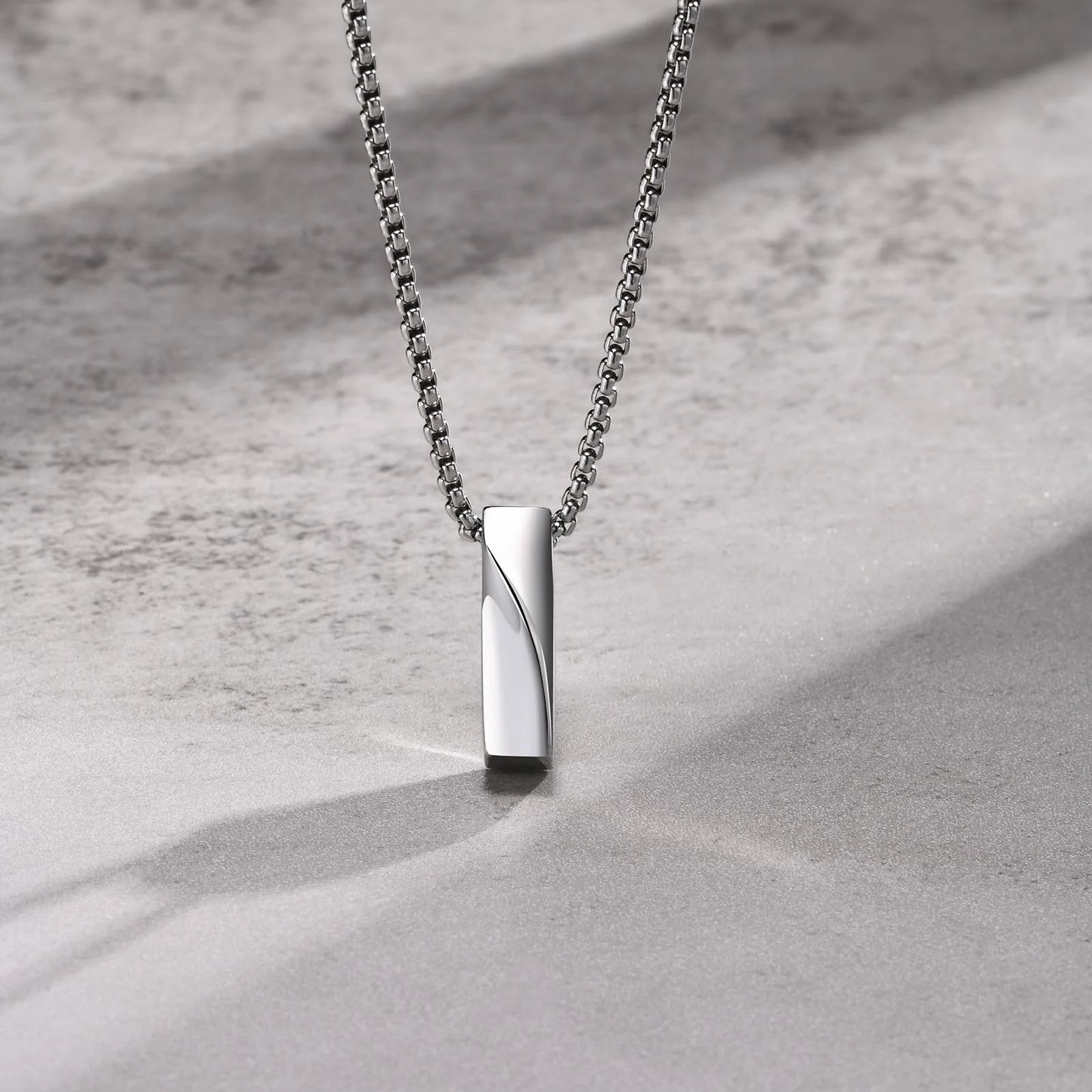 Minimalist bar necklace with stainless steel chain