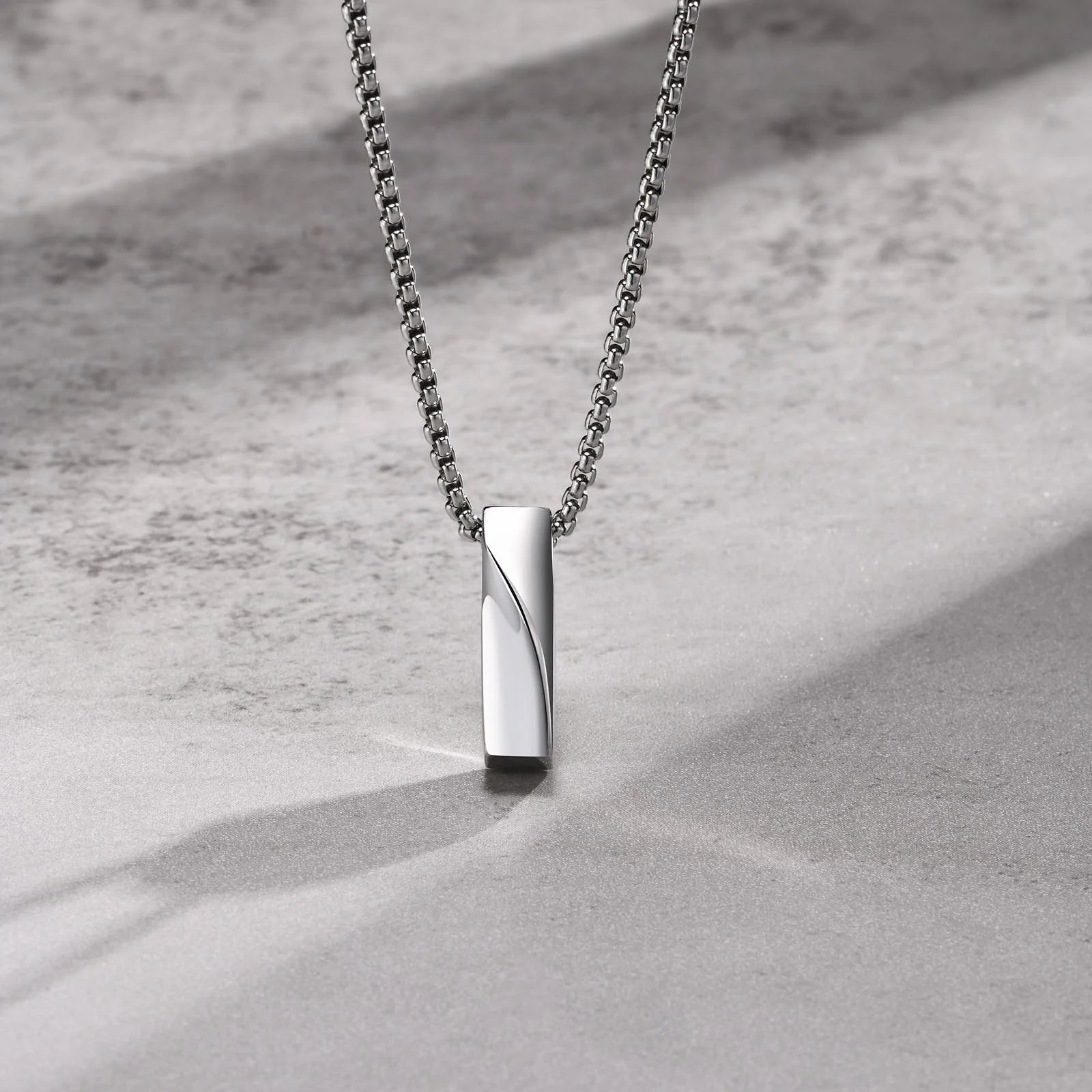 Minimalist bar necklace with stainless steel chain
