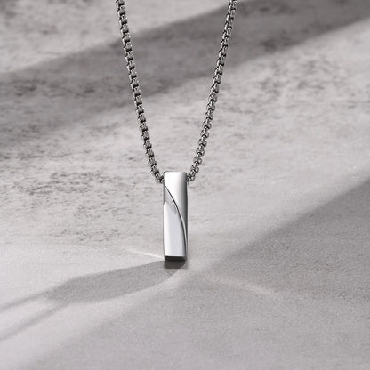 Minimalist bar necklace with stainless steel chain