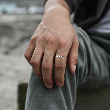 Modern thin twist ring stainless steel minimalist jewelry