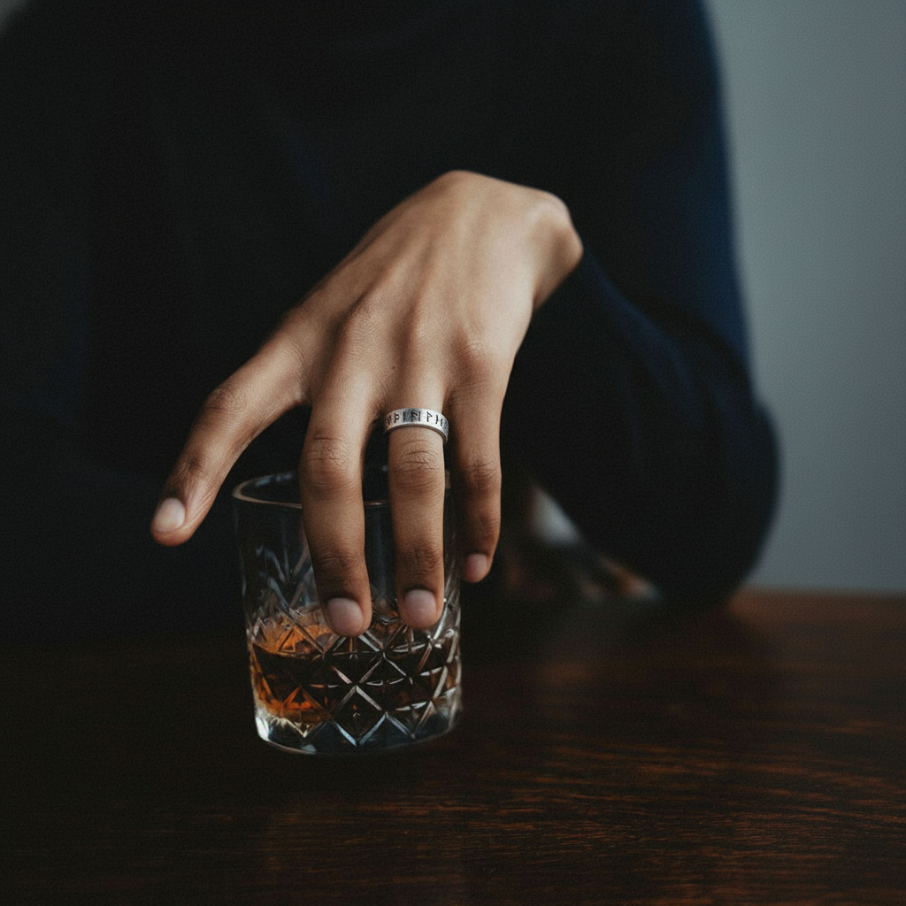 Nordic Futhark Rune Ring