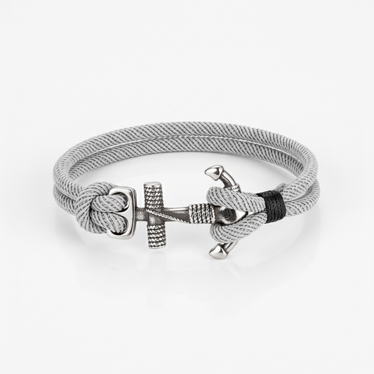 nautical anchor rope bracelet with stainless steel anchor clasp