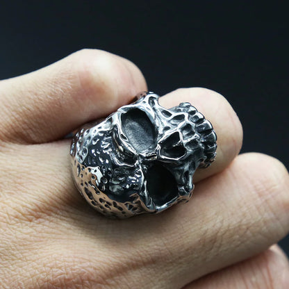 Punk skull ring stainless steel gothic men ring