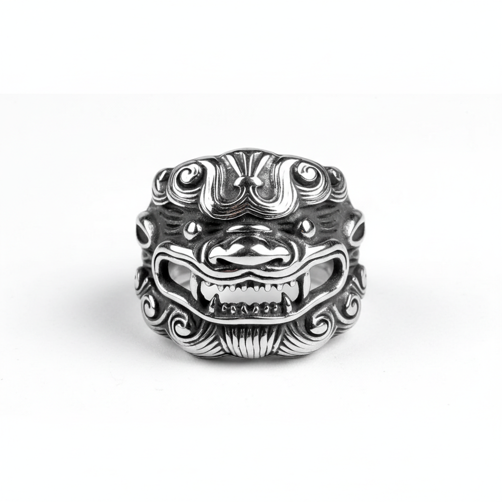 Qilin guardian beast ring stainless steel mythical creature ring