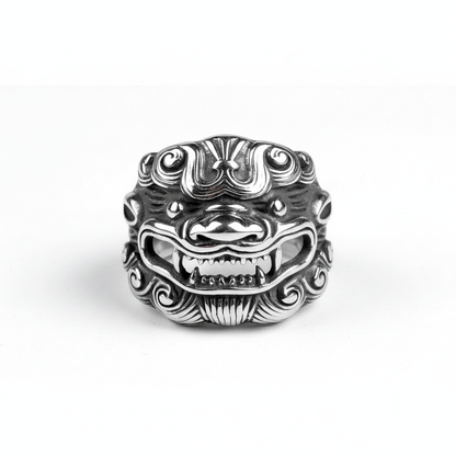 Qilin guardian beast ring stainless steel mythical creature ring