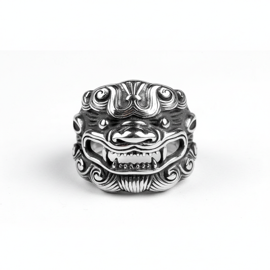 Qilin guardian beast ring stainless steel mythical creature ring