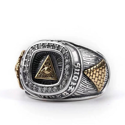 Eye of Providence signet ring stainless steel all seeing eye ring