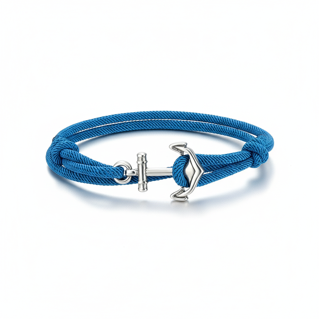 sailor anchor rope bracelet with stainless steel clasp