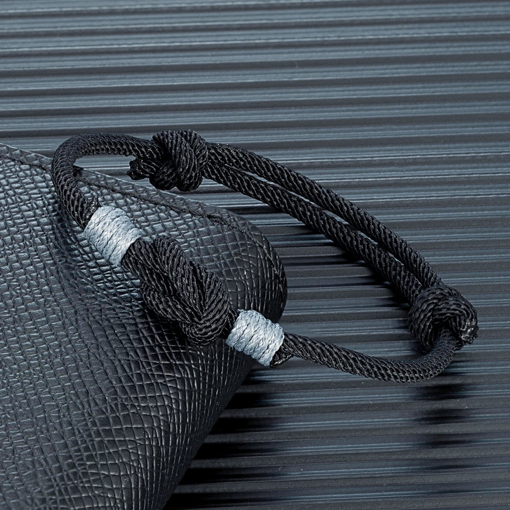sailor rope bracelet with black braided nylon cord