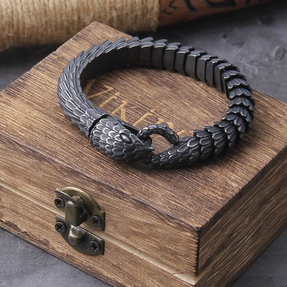 serpent stainless steel chain bracelet for men
