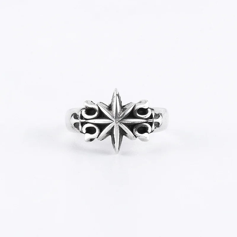 Six point star ring stainless steel celestial symbol jewelry