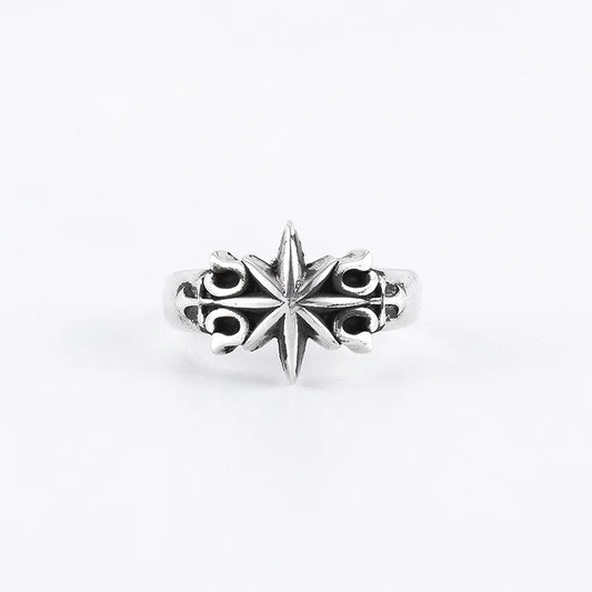 Six point star ring stainless steel celestial symbol jewelry