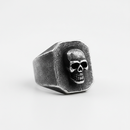 Skull signet ring stainless steel gothic punk men ring