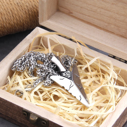 Norse warrior spear necklace with minimalist design