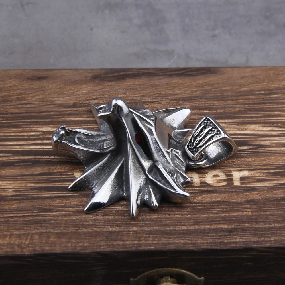 Viking style wolf necklace symbolizing strength and loyalty