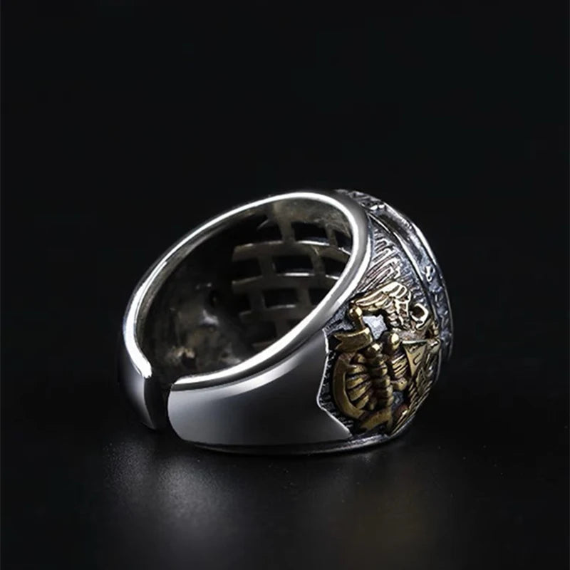 Triangle eye signet ring stainless steel illuminati style jewelry