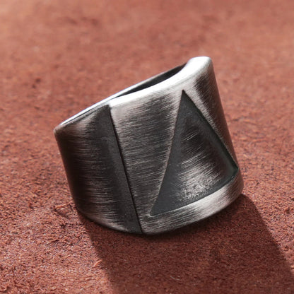 Valknut Viking ring stainless steel Nordic triangle band
