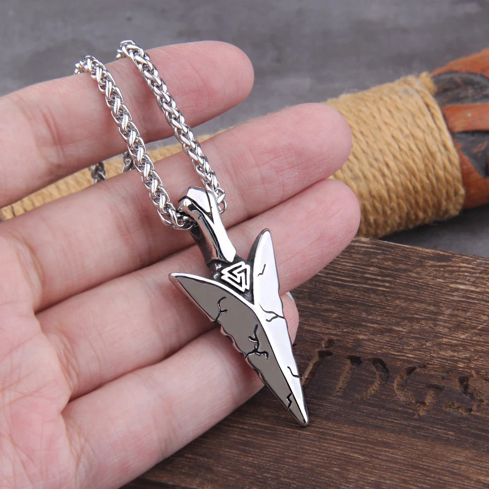 Norse spear necklace inspired by Viking warrior weapons