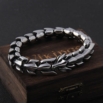 Viking dragon chain bracelet stainless steel for men