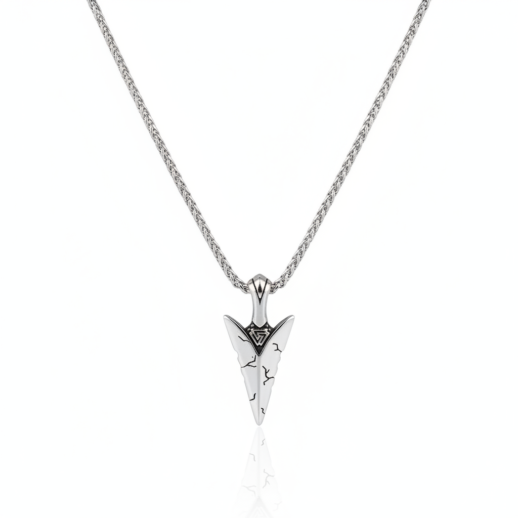 Viking spear pendant necklace made from stainless steel