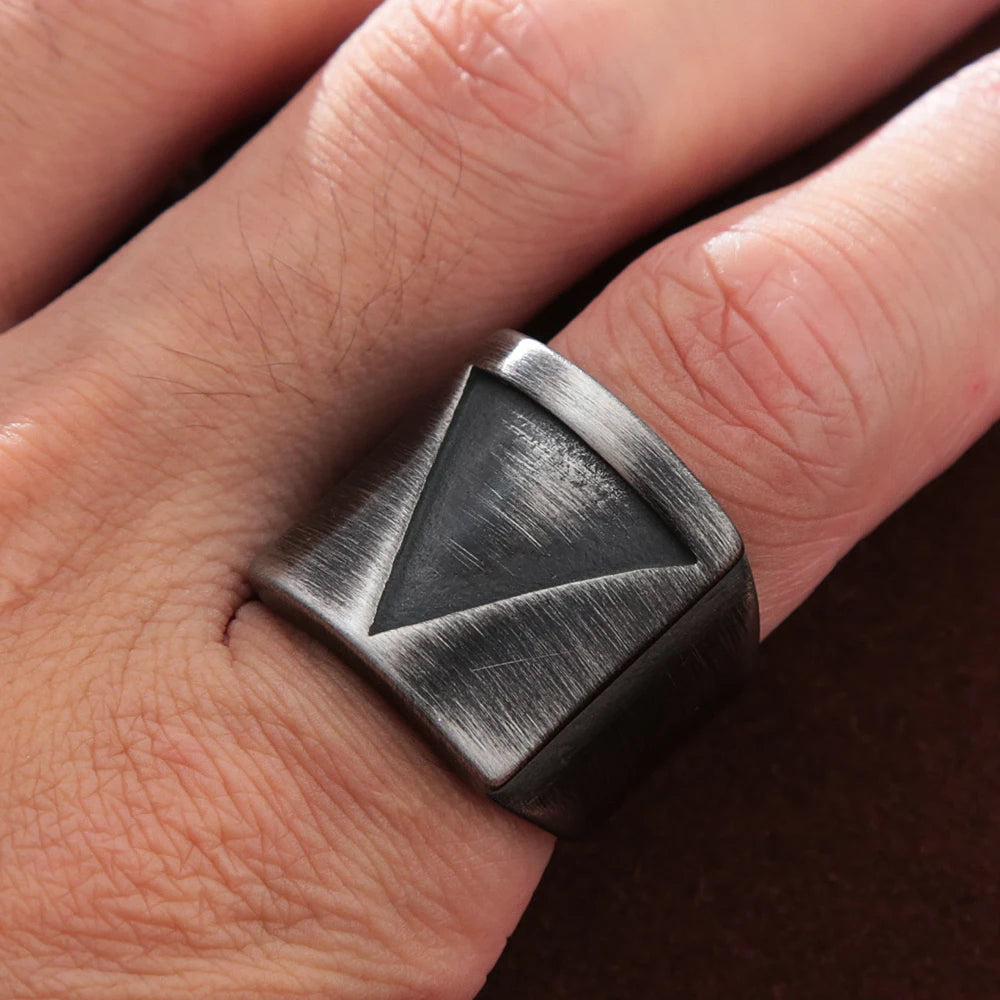 Viking symbol ring stainless steel Valknut design