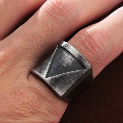Viking symbol ring stainless steel Valknut design