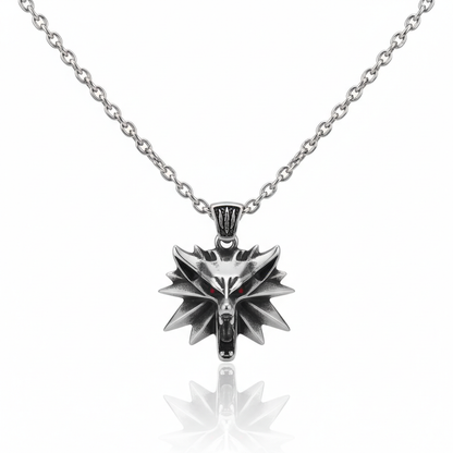 Viking wolf head pendant necklace made from stainless steel