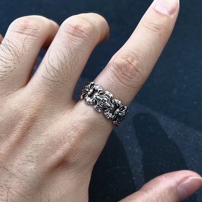 Vintage cross statement ring stainless steel gothic jewelry