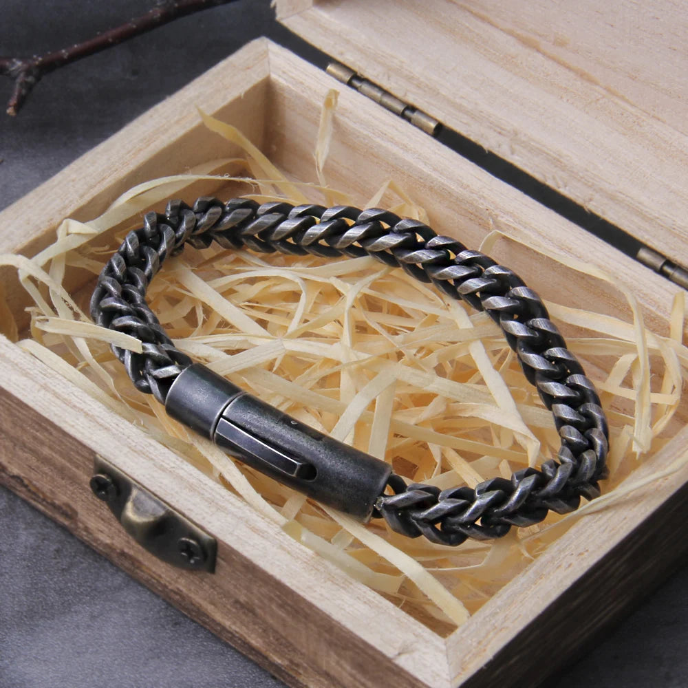 vintage men's stainless steel chain bracelet