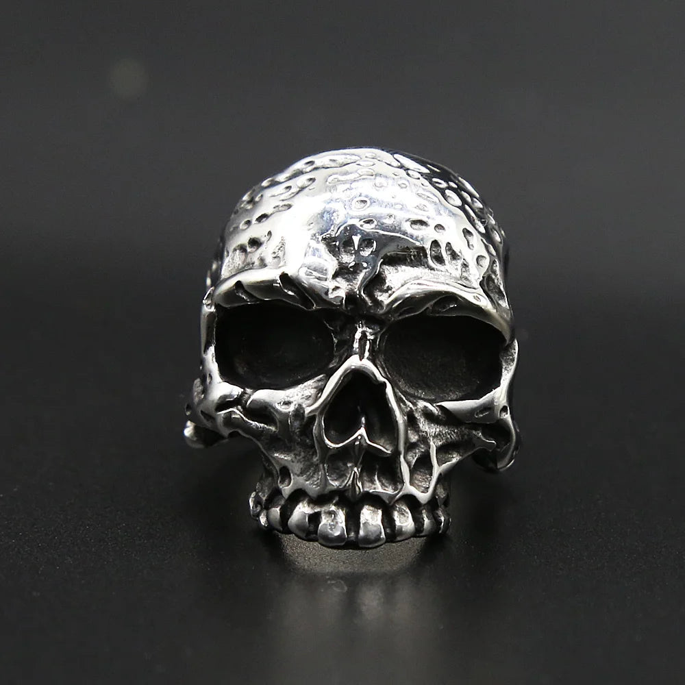Vintage skull ring stainless steel punk biker style