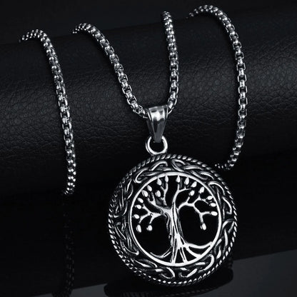 Vintage style Tree of Life necklace with circular pendant design