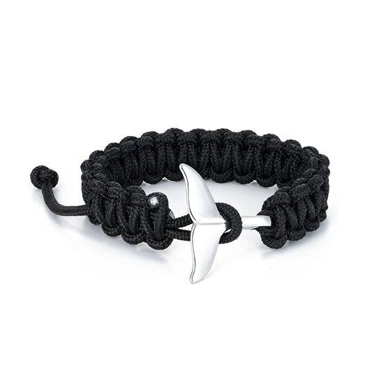 whale tail paracord bracelet with stainless steel clasp
